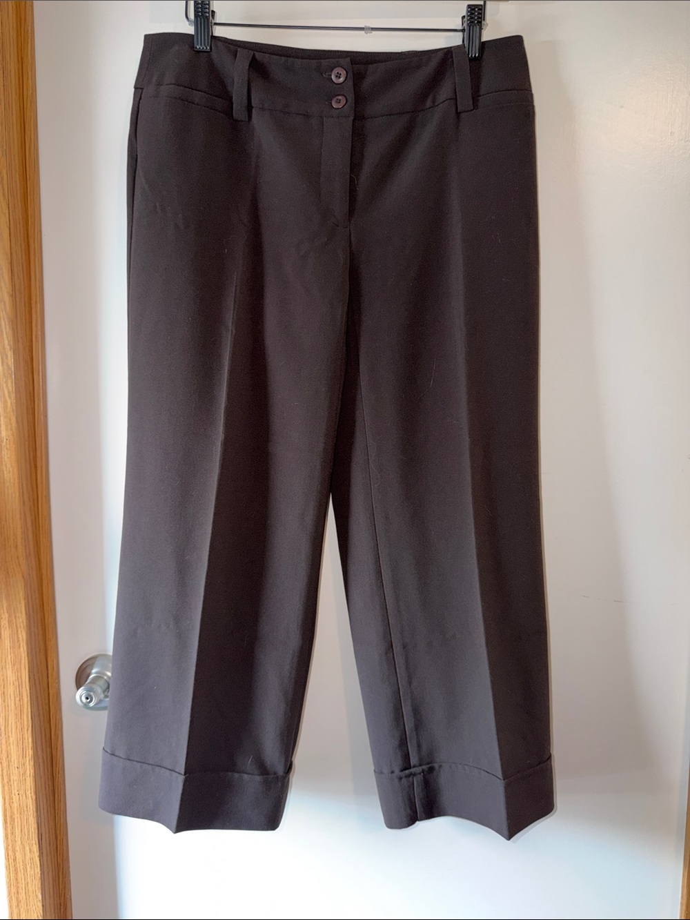 AB Studio Brown Capris with Cuffed Hems